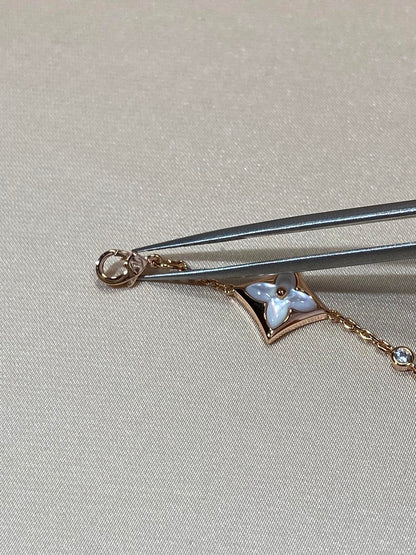 [Azure Tears]STAR 4 MOTIF MOP DIAMOND ROSE GOLD BRACELET