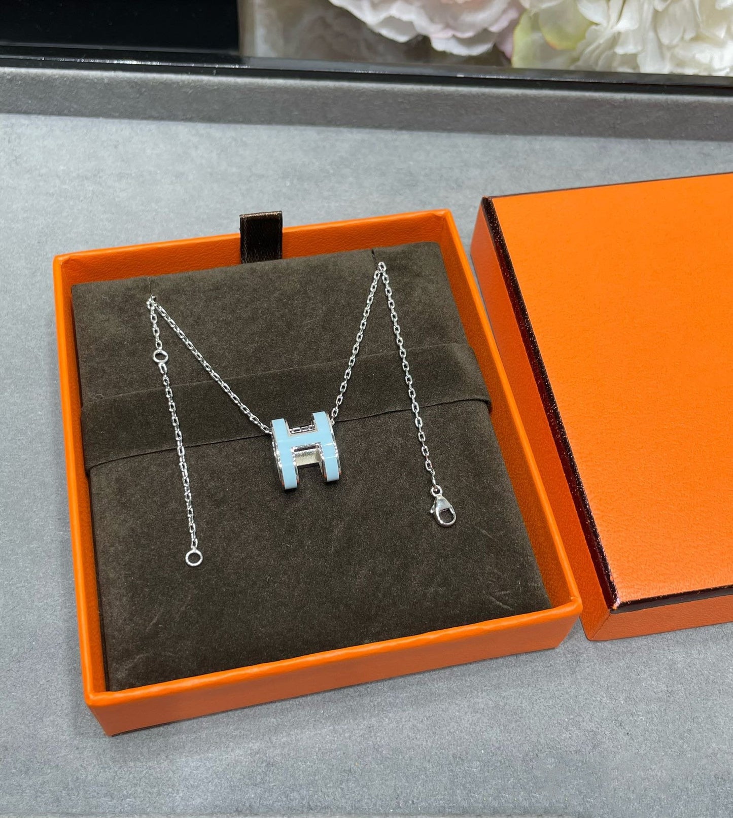 [Azure Tears]POP H SKY BLUE NECKLACE