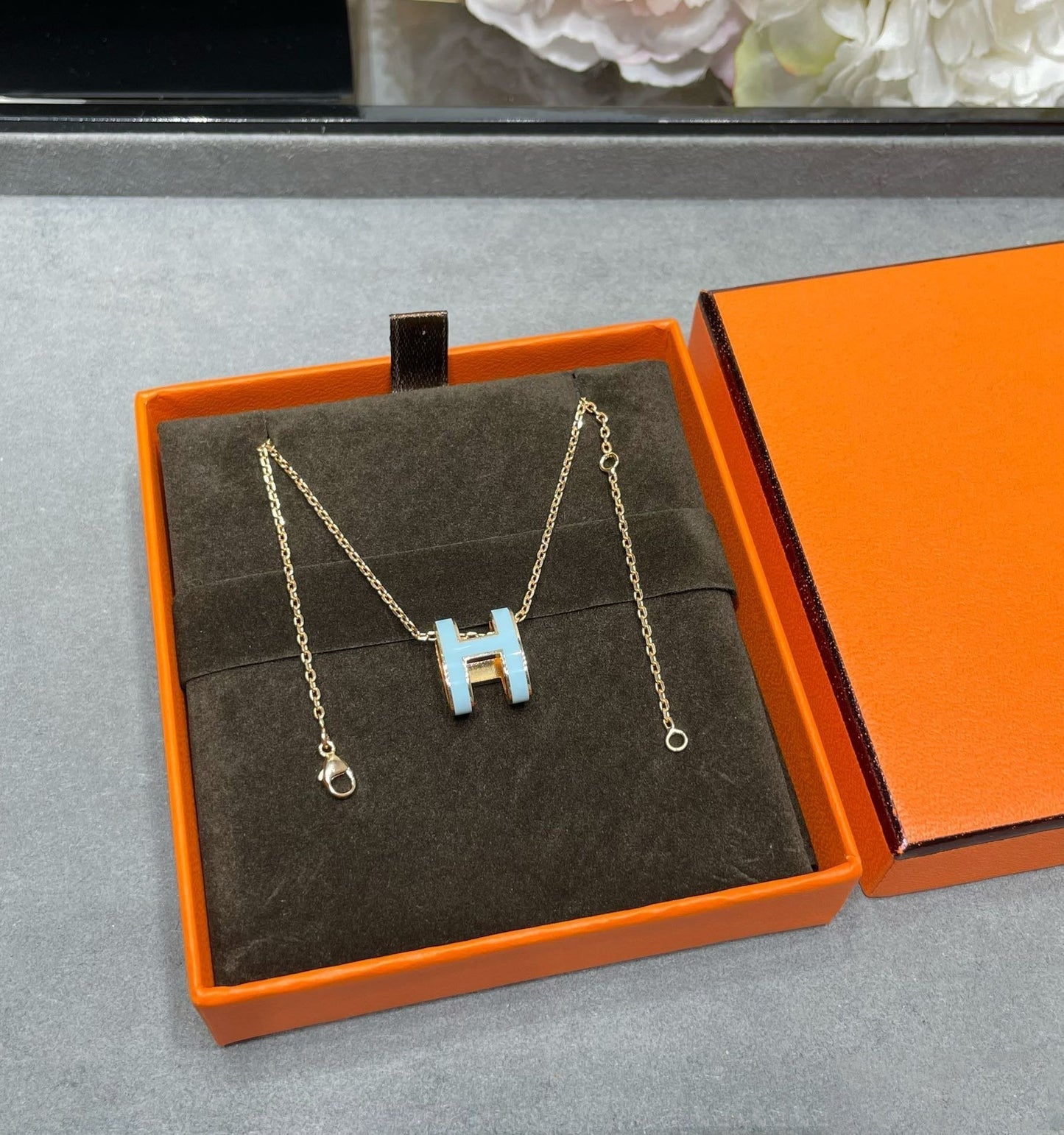 [Azure Tears]POP H SKY BLUE NECKLACE
