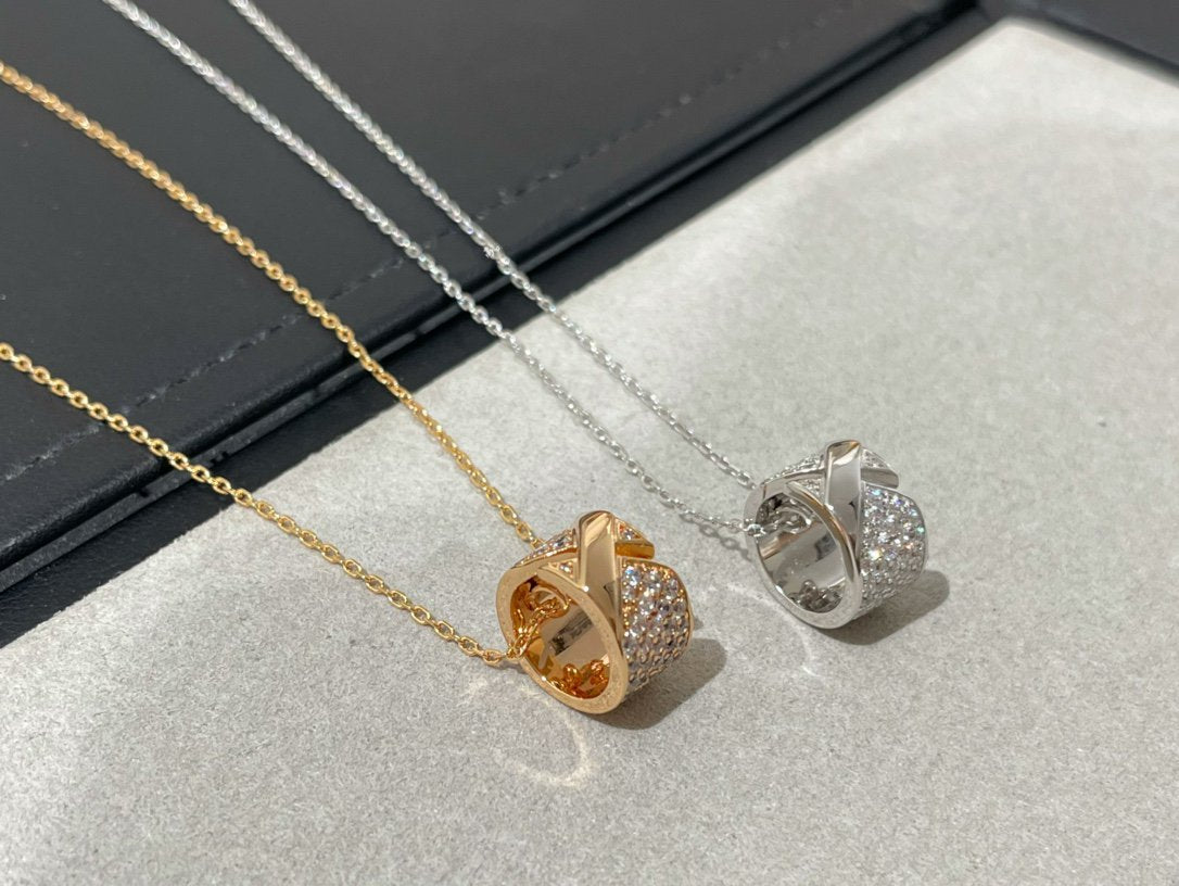 [Azure Tears]LIENS EVIDENCE DIAMOND PAVED NECKLACE