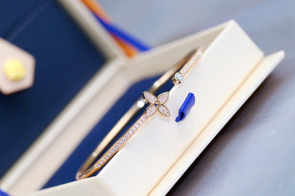 [Azure Tears]IDYLLE ROSE GOLD OPEN BRACELET DIAMOND PAVED