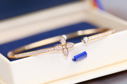 [Azure Tears]IDYLLE ROSE GOLD OPEN BRACELET DIAMOND PAVED