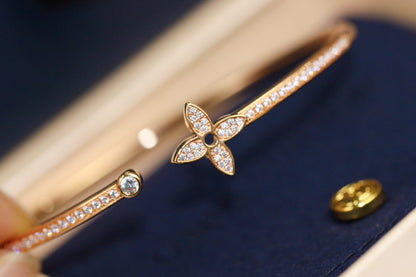 [Azure Tears]IDYLLE ROSE GOLD OPEN BRACELET DIAMOND PAVED
