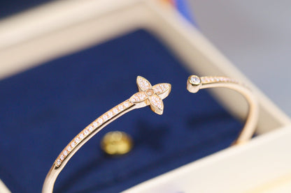[Azure Tears]IDYLLE ROSE GOLD OPEN BRACELET DIAMOND PAVED
