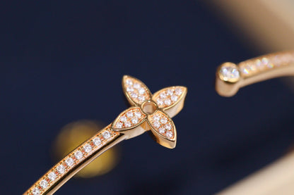 [Azure Tears]IDYLLE ROSE GOLD OPEN BRACELET DIAMOND PAVED