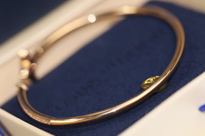 [Azure Tears]IDYLLE ROSE GOLD OPEN BRACELET DIAMOND PAVED