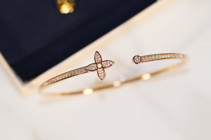 [Azure Tears]IDYLLE GOLD OPEN BRACELET DIAMOND PAVED