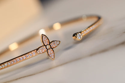 [Azure Tears]IDYLLE GOLD OPEN BRACELET DIAMOND PAVED