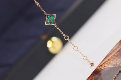 [Azure Tears]STAR AND SUN 4 MOTIF ROSE GOLD MALACHITE BRACELET