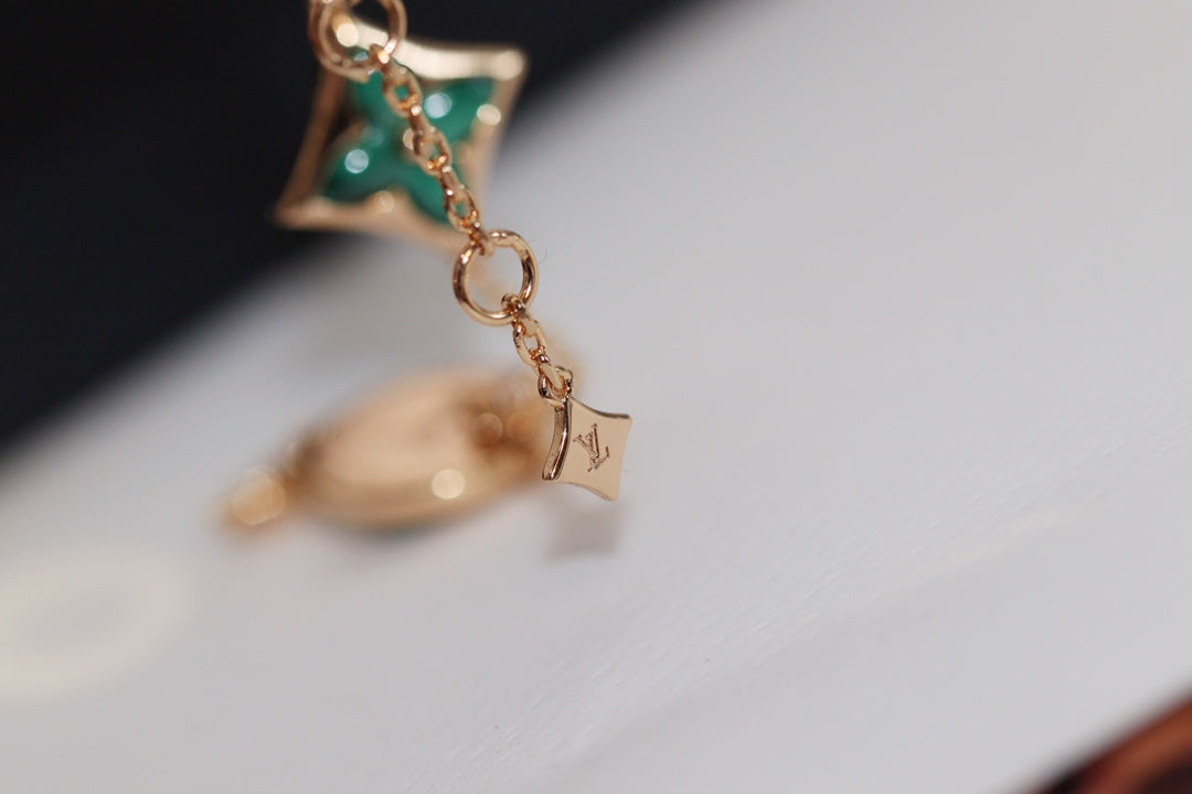 [Azure Tears]STAR AND SUN 4 MOTIF ROSE GOLD MALACHITE BRACELET