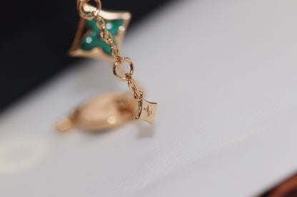 [Azure Tears]STAR AND SUN 4 MOTIF ROSE GOLD MALACHITE BRACELET