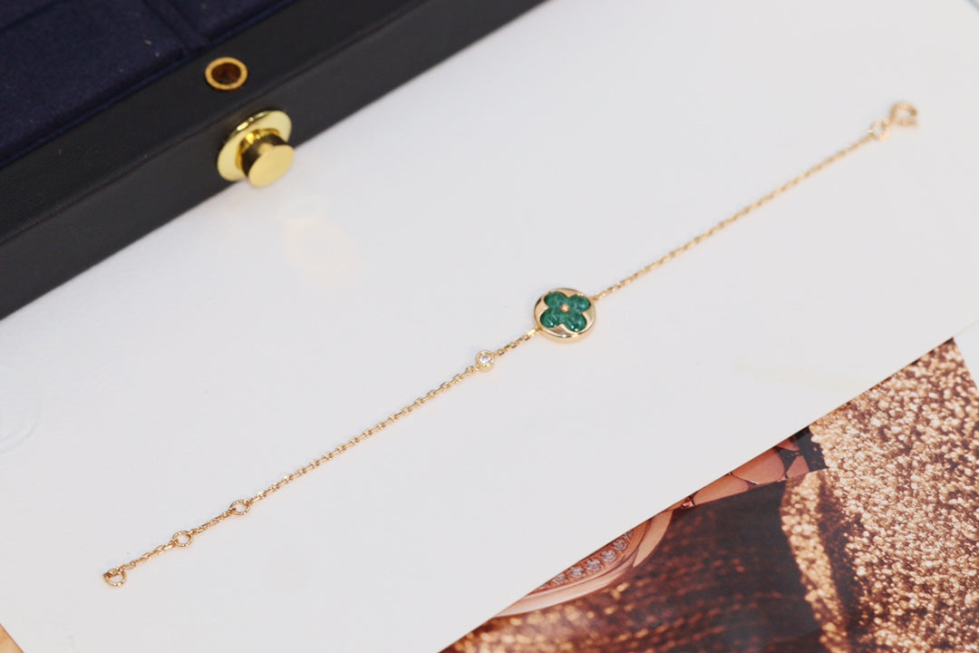 [Azure Tears]STAR AND SUN 4 MOTIF ROSE GOLD MALACHITE BRACELET