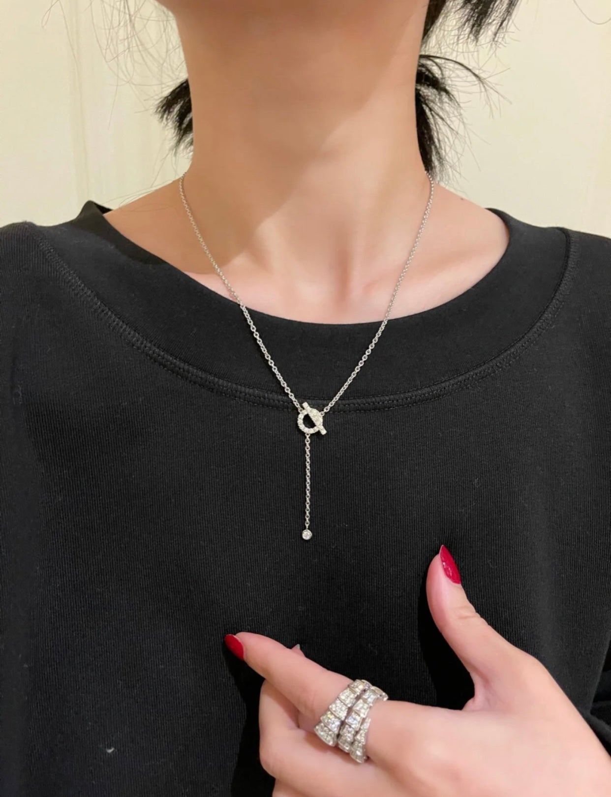 [Azure Tears]FINESSE SILVER DIAMOND NECKLACE