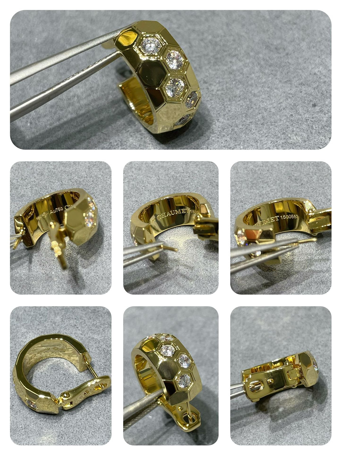 [Azure Tears]BEE LOVE DIAMOND HOOP EARRINGS