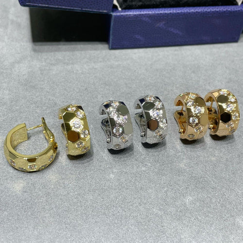 [Azure Tears]BEE LOVE DIAMOND HOOP EARRINGS