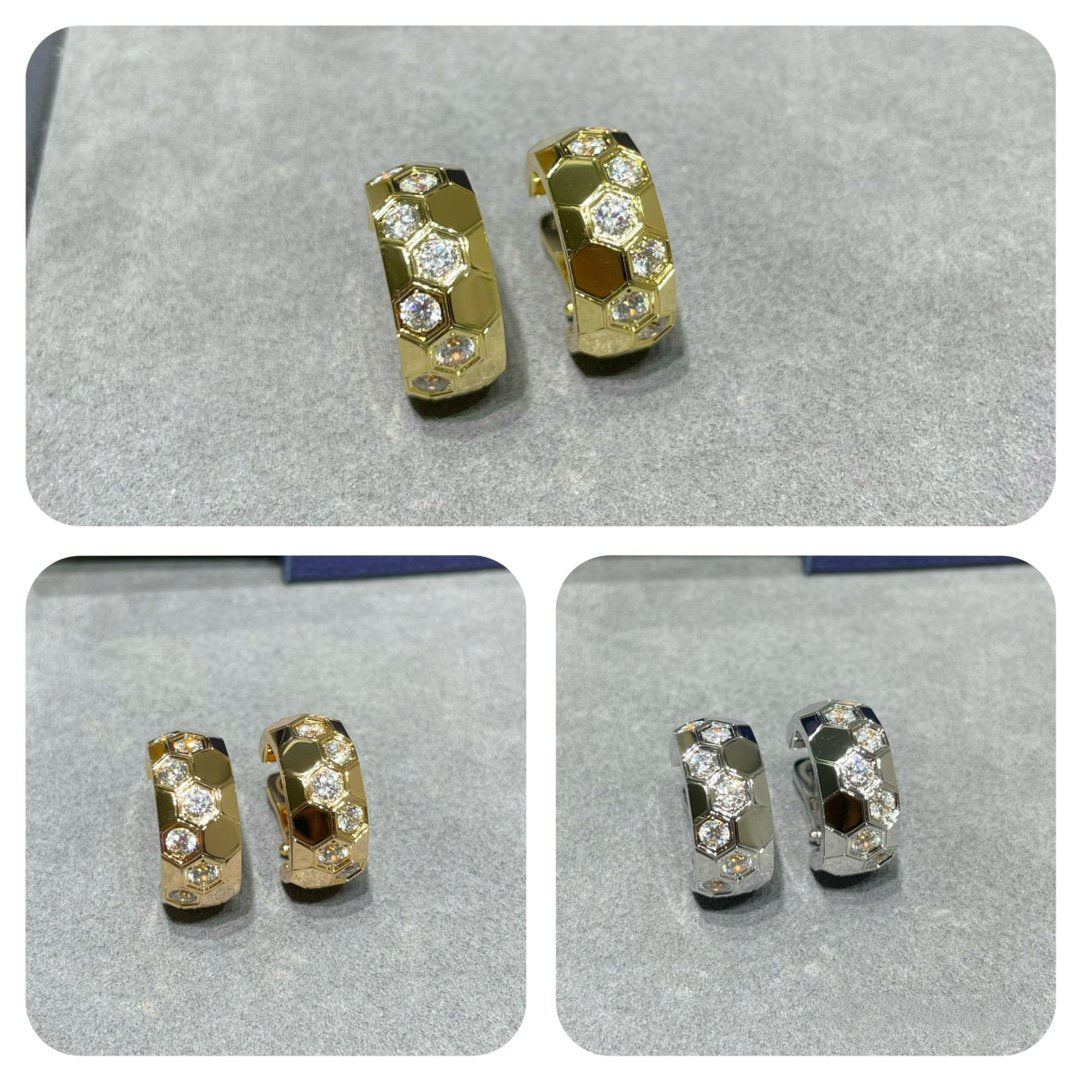 [Azure Tears]BEE LOVE DIAMOND HOOP EARRINGS