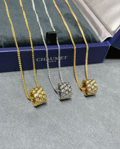 [Azure Tears]BEE LOVE DIAMOND PAVED 3 ROW NECKLACE