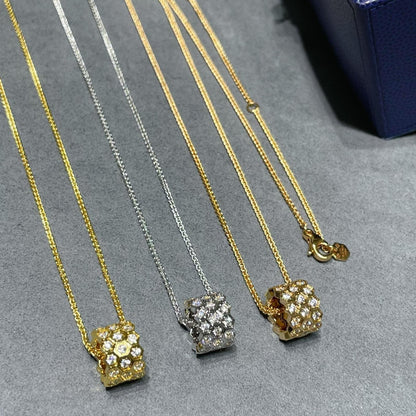 [Azure Tears]BEE LOVE DIAMOND PAVED 3 ROW NECKLACE