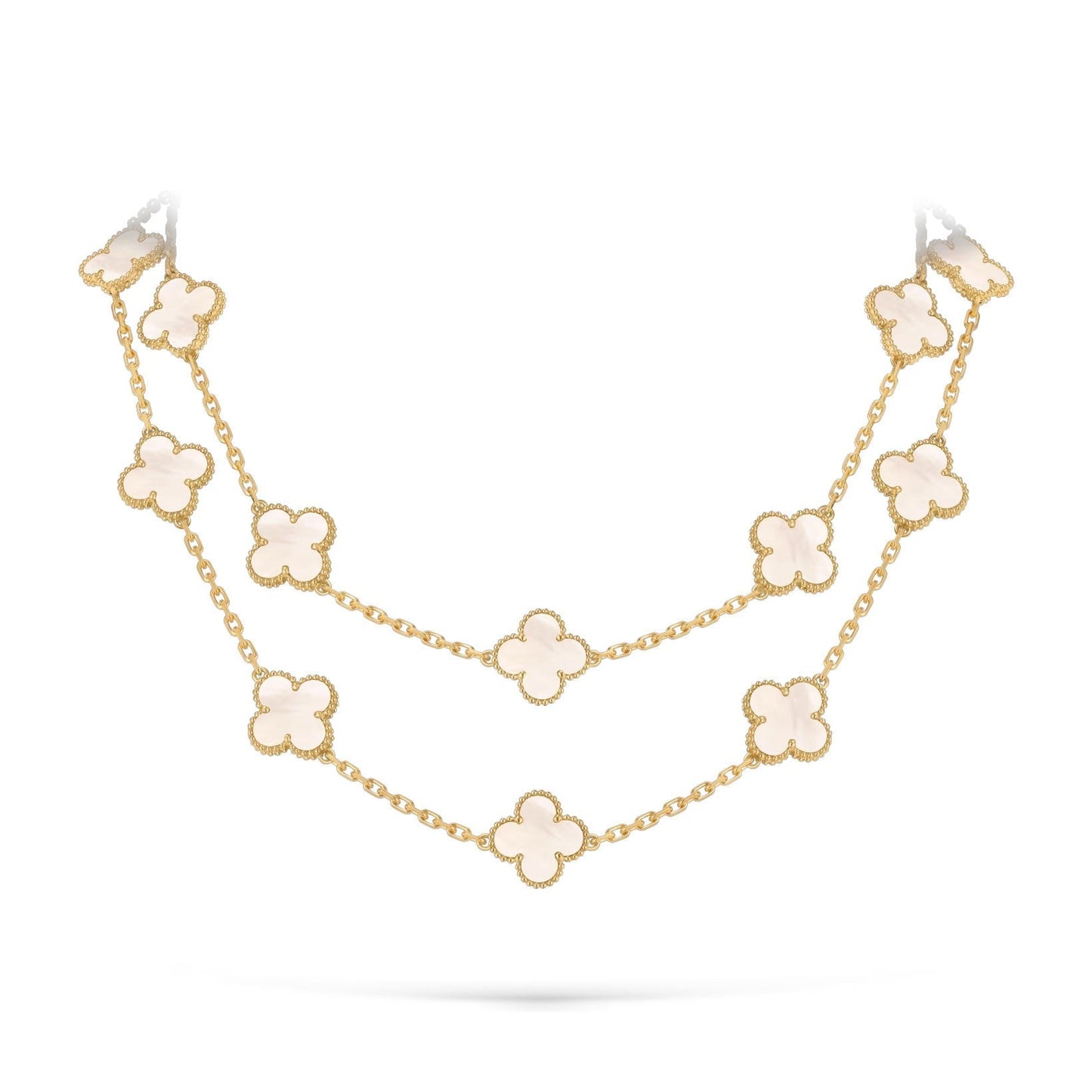 [Azure Tears]CLASSIC 20-MOTIF LUCKY CLOVER LONG NECKLACE GOLD COLLECTION