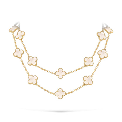 [Azure Tears]CLASSIC 20-MOTIF LUCKY CLOVER LONG NECKLACE GOLD COLLECTION