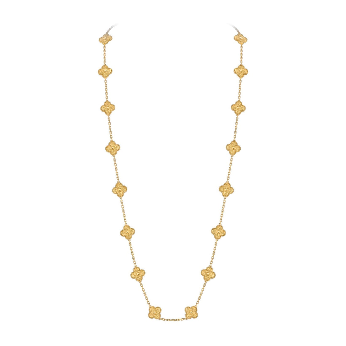 [Azure Tears]CLASSIC 20-MOTIF LUCKY CLOVER LONG NECKLACE GOLD COLLECTION