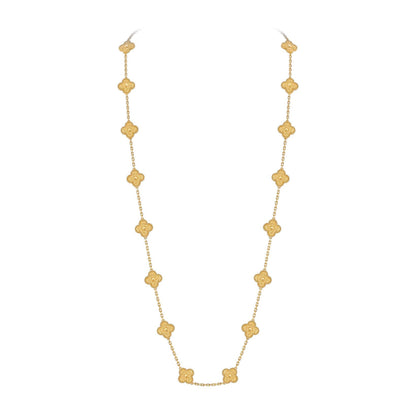 [Azure Tears]CLASSIC 20-MOTIF LUCKY CLOVER LONG NECKLACE GOLD COLLECTION
