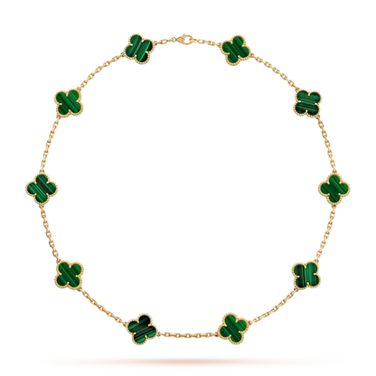 [Azure Tears]CLASSIC LUCKY 10-MOTIF CLOVER NECKLACE GOLD COLLECTION