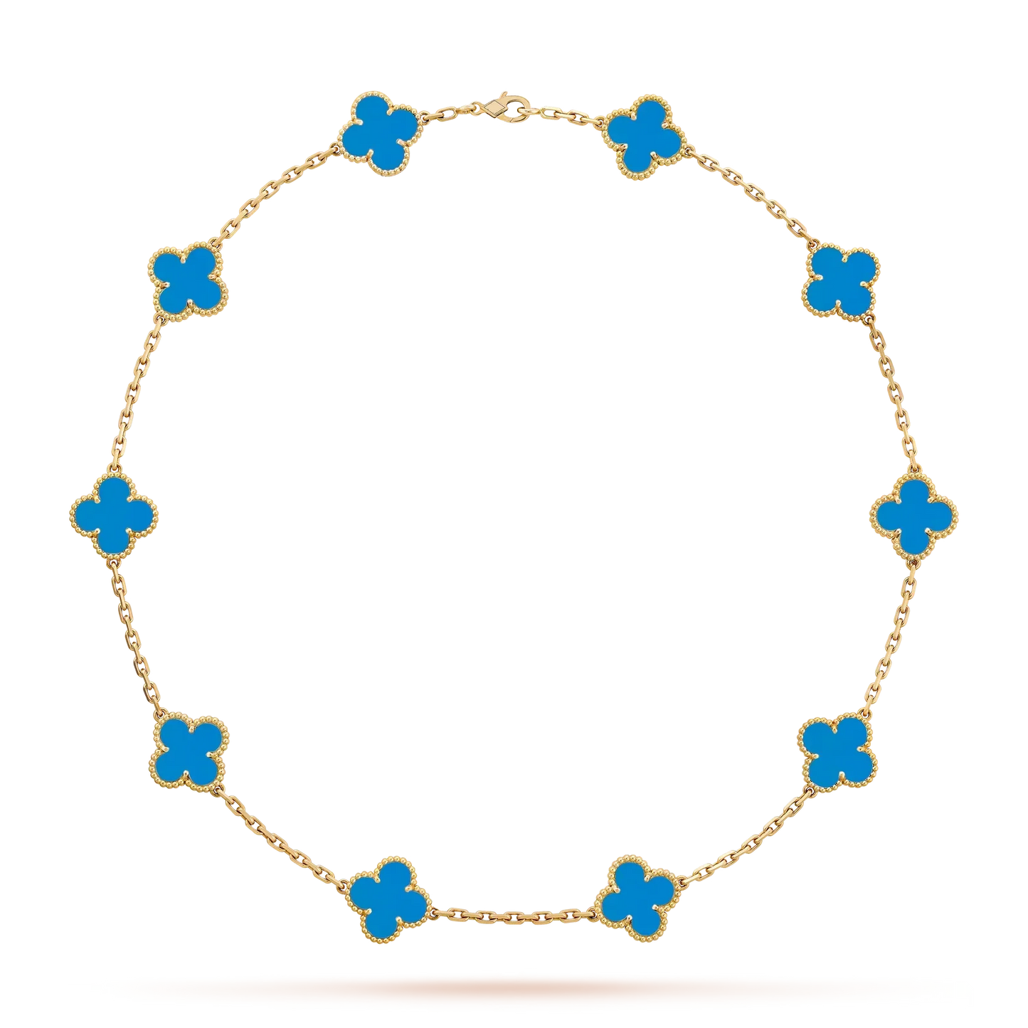 [Azure Tears]CLASSIC LUCKY 10-MOTIF CLOVER NECKLACE GOLD COLLECTION
