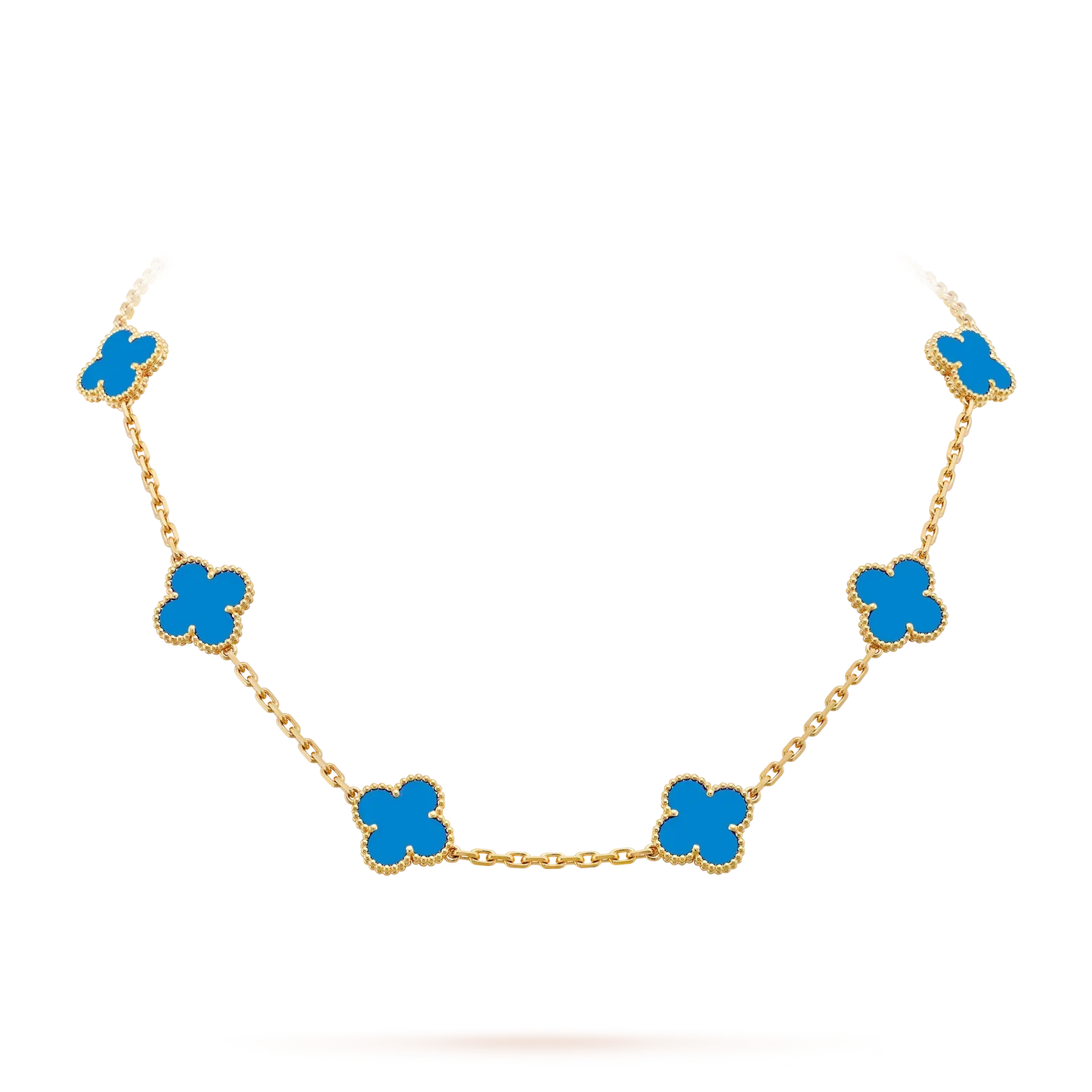 [Azure Tears]CLASSIC LUCKY 10-MOTIF CLOVER NECKLACE GOLD COLLECTION