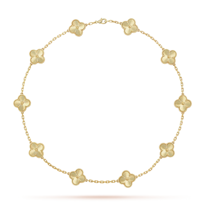 [Azure Tears]CLASSIC LUCKY 10-MOTIF CLOVER NECKLACE GOLD COLLECTION
