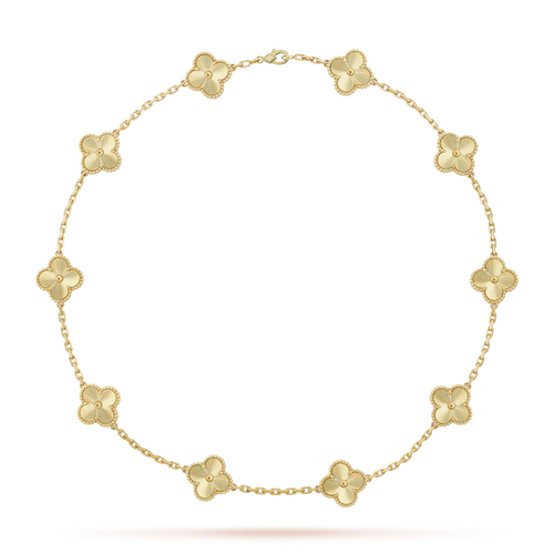[Azure Tears]CLASSIC LUCKY 10-MOTIF CLOVER NECKLACE GOLD COLLECTION