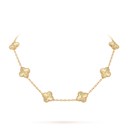 [Azure Tears]CLASSIC LUCKY 10-MOTIF CLOVER NECKLACE GOLD COLLECTION
