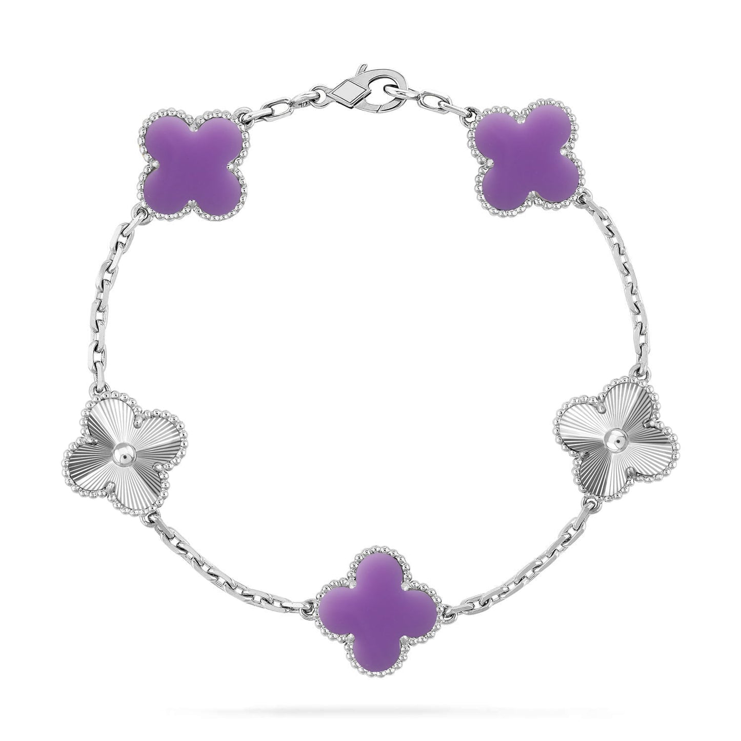 [Azure Tears]LUCKY CLOVER 5-MOTIF BRACELET - LAVENDER COLLECTION