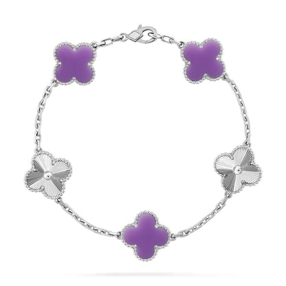[Azure Tears]LUCKY CLOVER 5-MOTIF BRACELET - LAVENDER COLLECTION