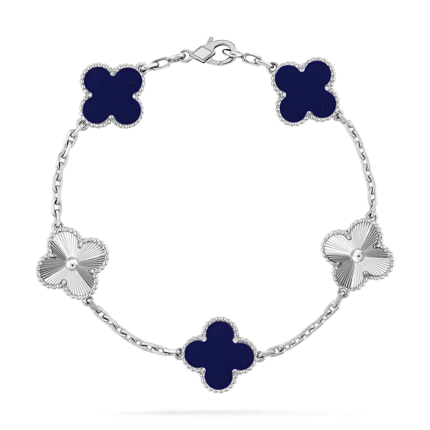 [Azure Tears]LUCKY CLOVER 5-MOTIF BRACELET - LAPIS LAZULI COLLECTION