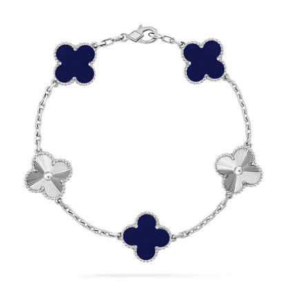 [Azure Tears]LUCKY CLOVER 5-MOTIF BRACELET - LAPIS LAZULI COLLECTION