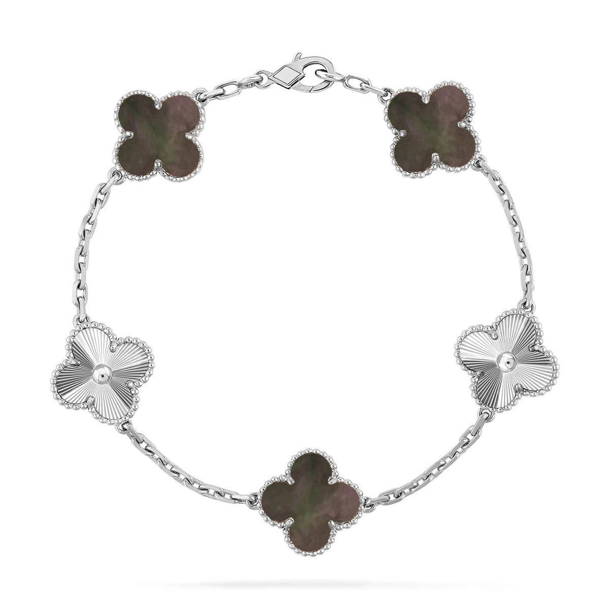 [Azure Tears]LUCKY CLOVER 5-MOTIF BRACELET - GREY MOTHER-OF-PEARL COLLECTION