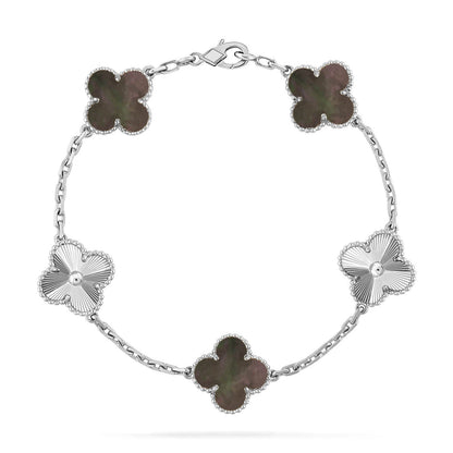 [Azure Tears]LUCKY CLOVER 5-MOTIF BRACELET - GREY MOTHER-OF-PEARL COLLECTION