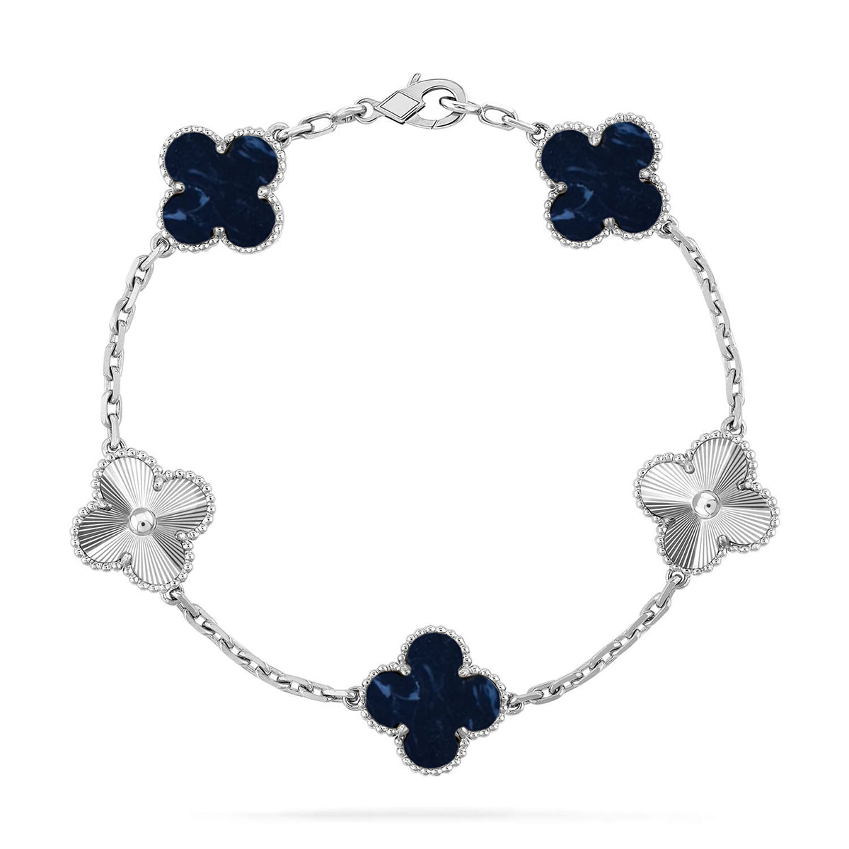 [Azure Tears]LUCKY CLOVER 5-MOTIF BRACELET - PIETERSITE COLLECTION