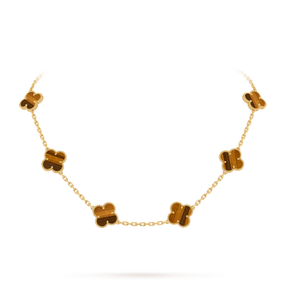 [Azure Tears]CLASSIC LUCKY 10-MOTIF CLOVER NECKLACE GOLD COLLECTION