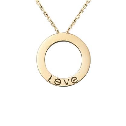 [Azure Tears]LOVE LARGE CIRCULAR PENDANT FULL-PAVÉ DIAMOND NECKLACE