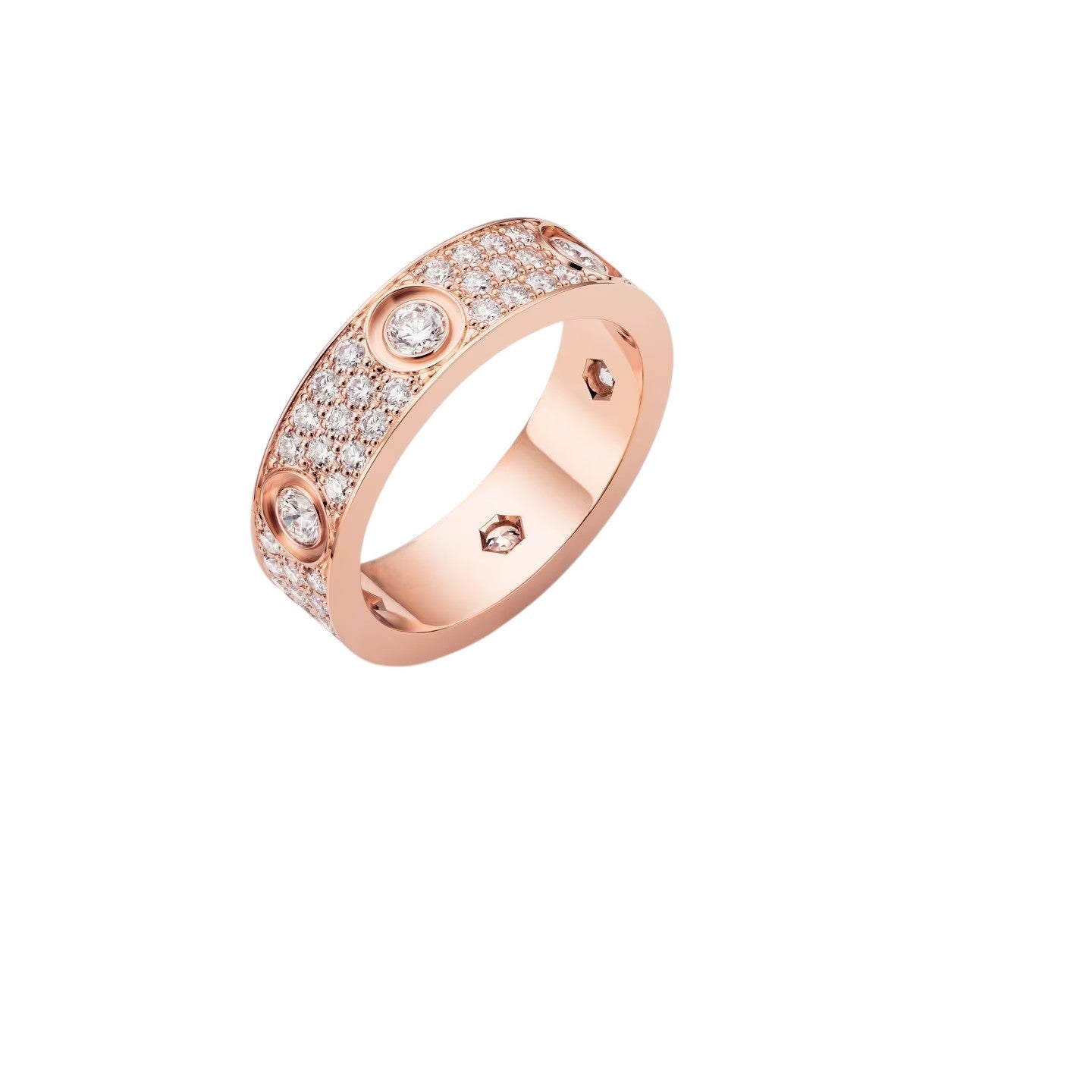 [Azure Tears]LOVE 5.5MM FULL-PAVÉ 6-DIAMOND RING