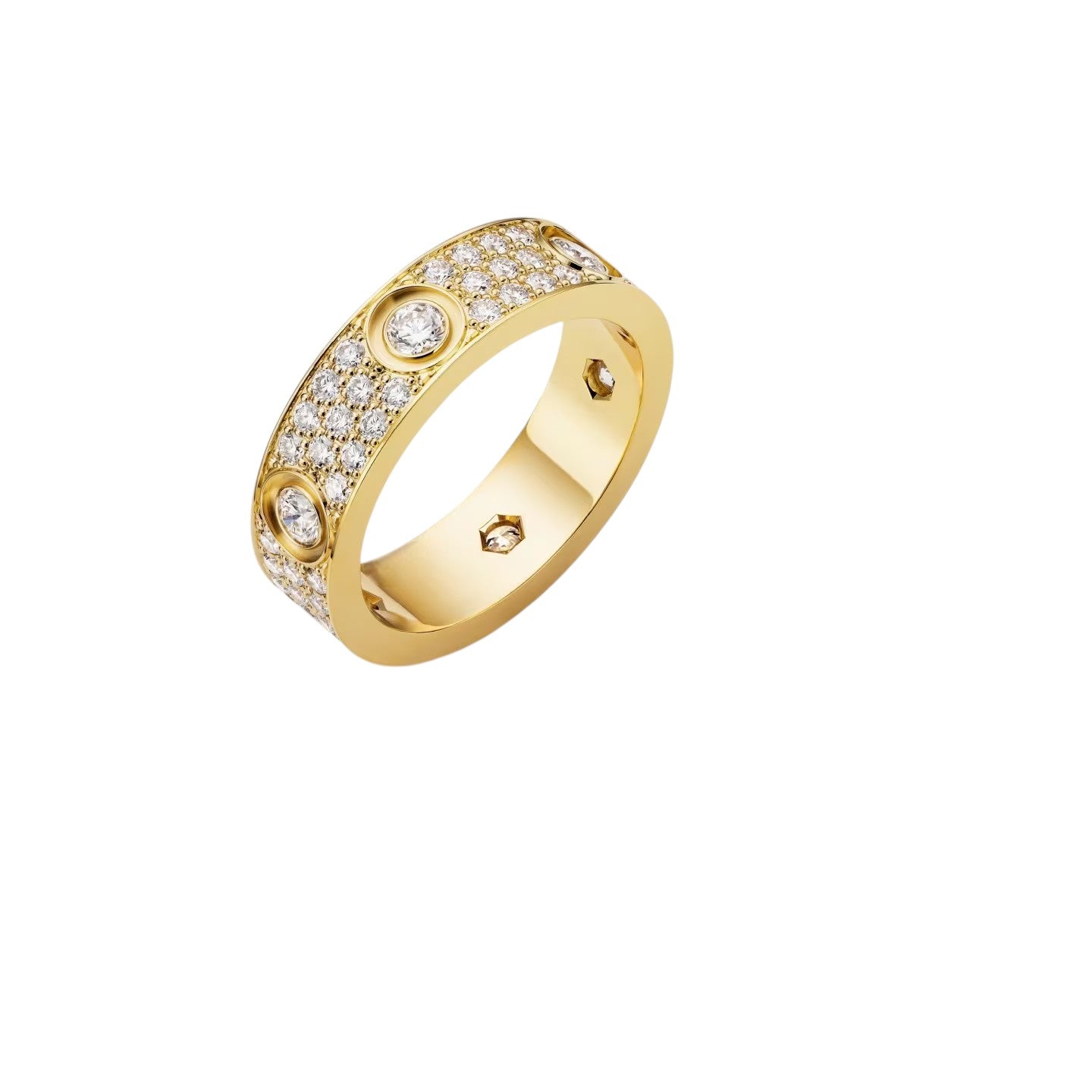 [Azure Tears]LOVE 5.5MM FULL-PAVÉ 6-DIAMOND RING