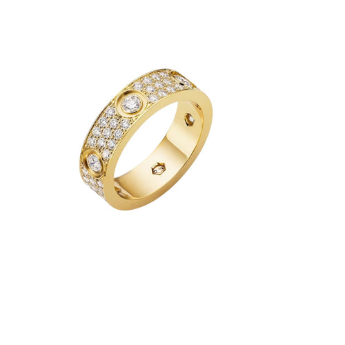 [Azure Tears]LOVE 5.5MM FULL-PAVÉ 6-DIAMOND RING