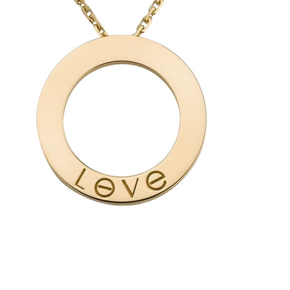 [Azure Tears]LOVE LARGE CIRCULAR PENDANT NECKLACE