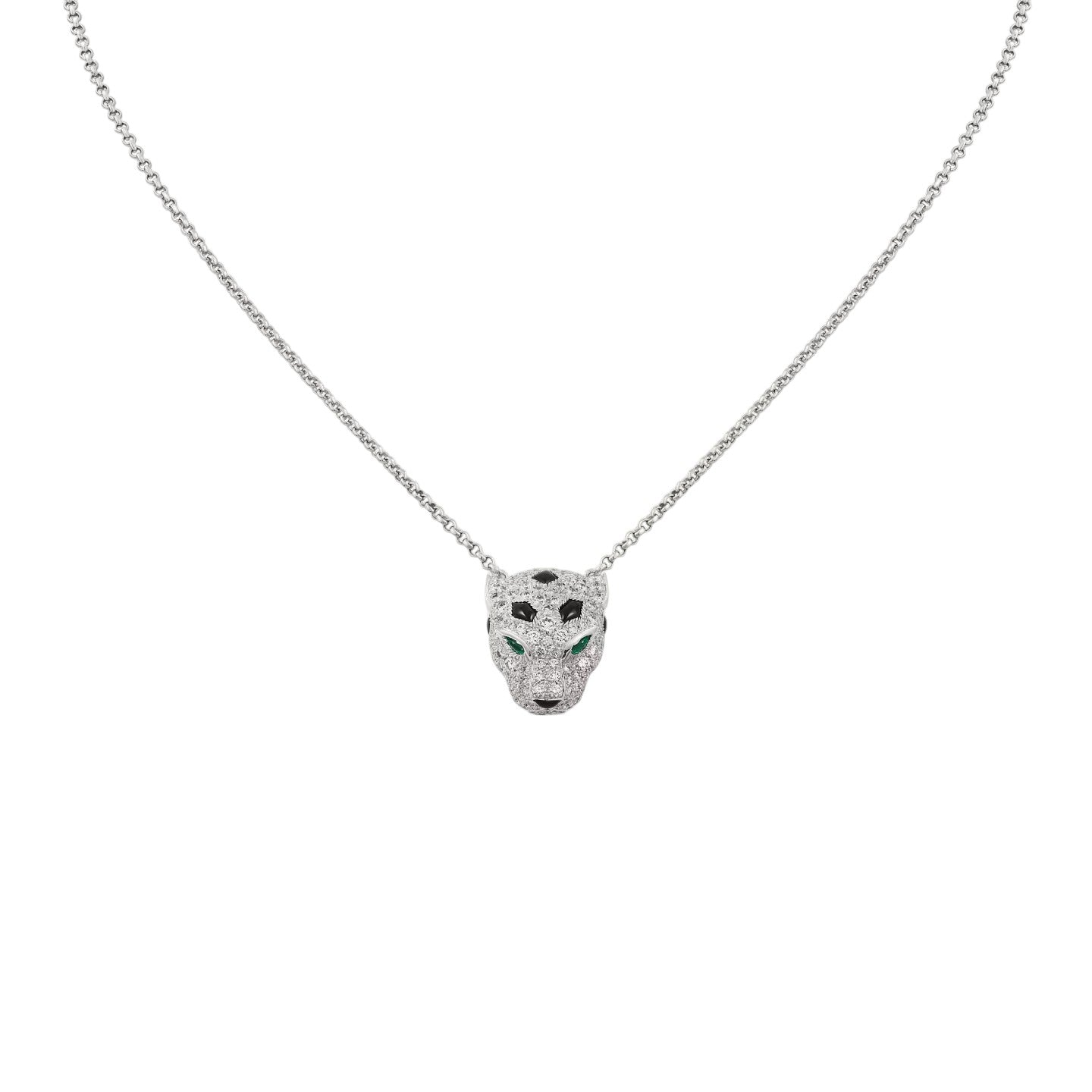 [Azure Tears]LEOPARD HEAD FULL PAVÉ DIAMOND PENDANT NECKLACE