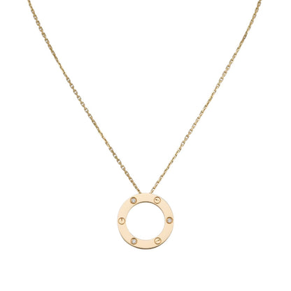 [Azure Tears]LOVE LARGE CIRCULAR PENDANT 3-DIAMOND NECKLACE
