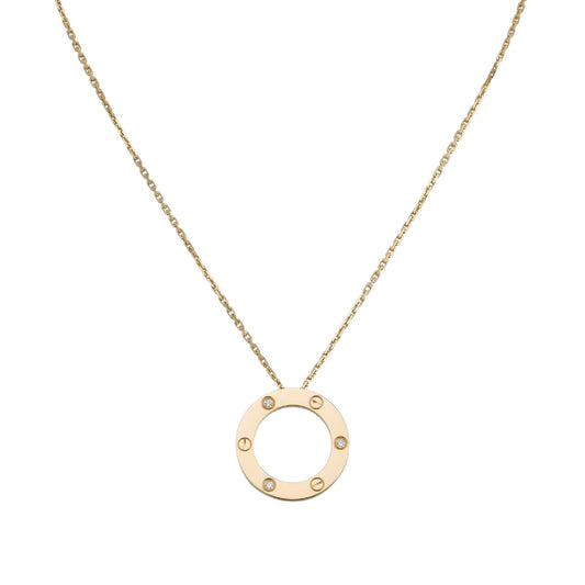 [Azure Tears]LOVE LARGE CIRCULAR PENDANT 3-DIAMOND NECKLACE