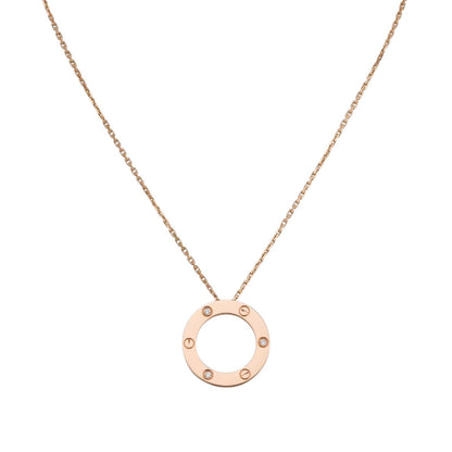 [Azure Tears]LOVE LARGE CIRCULAR PENDANT 3-DIAMOND NECKLACE