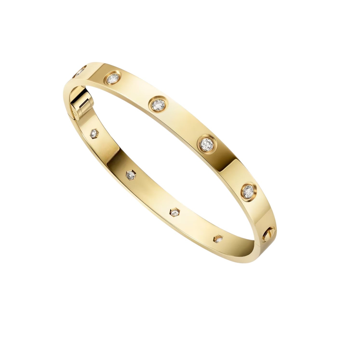 [Azure Tears]CLASSIC 6.1MM LOVE SINGLE-SCREW CLOSURE BANGLE - 10-DIAMOND